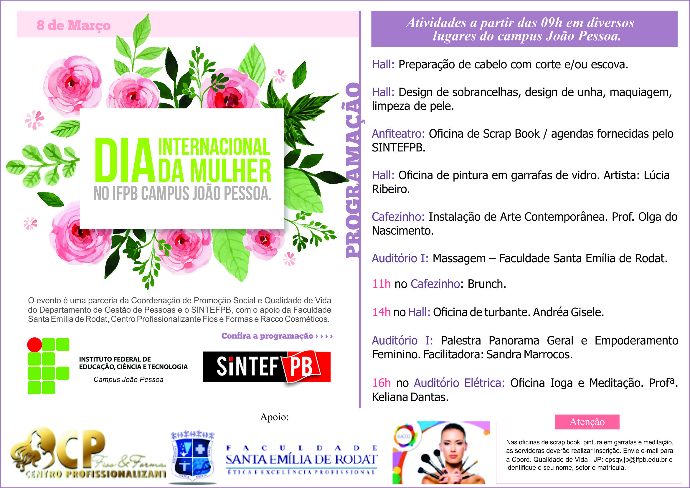 DIA DA MULHER - PROGRAMAÇÃO - Campus JP