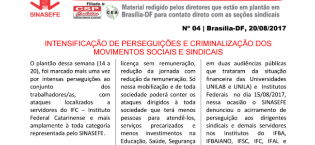 Mobilização e luta contra os pacotes de maldades do Governo! “Só a luta muda a nossa vida!”