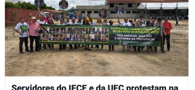 IFCE e UFC protestam contra Ministro da Educação, Mendonça Filho