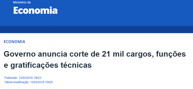 Decreto Nº 9.725 Extingue cargos em comissão e funções de confiança e limita a ocupação, a concessão ou a utilização de gratificações.