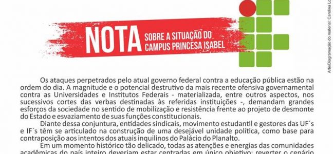 NOTA sobre a situação do campus Princesa Isabel