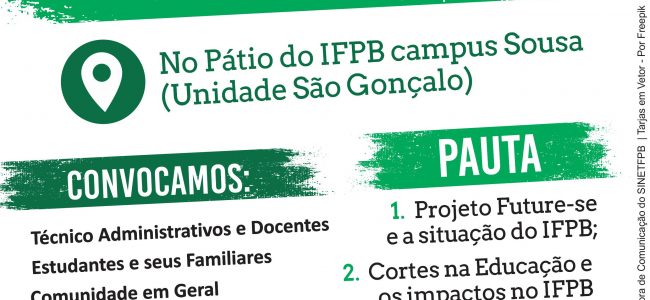 13 de Agosto – Café da manhã com debate no IFPB campus Sousa (Unidade São Gonçalo)
