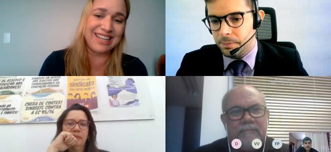 Ação judicial do auxílio-transporte: Reunião da diretoria estadual do SINTEFPB com a Procuradoria Federal e a gestão do IFPB