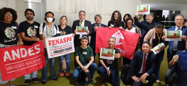 SINASEFE e entidades do Fonasefe fazem mobilização pela aprovação do PLN 02/2023